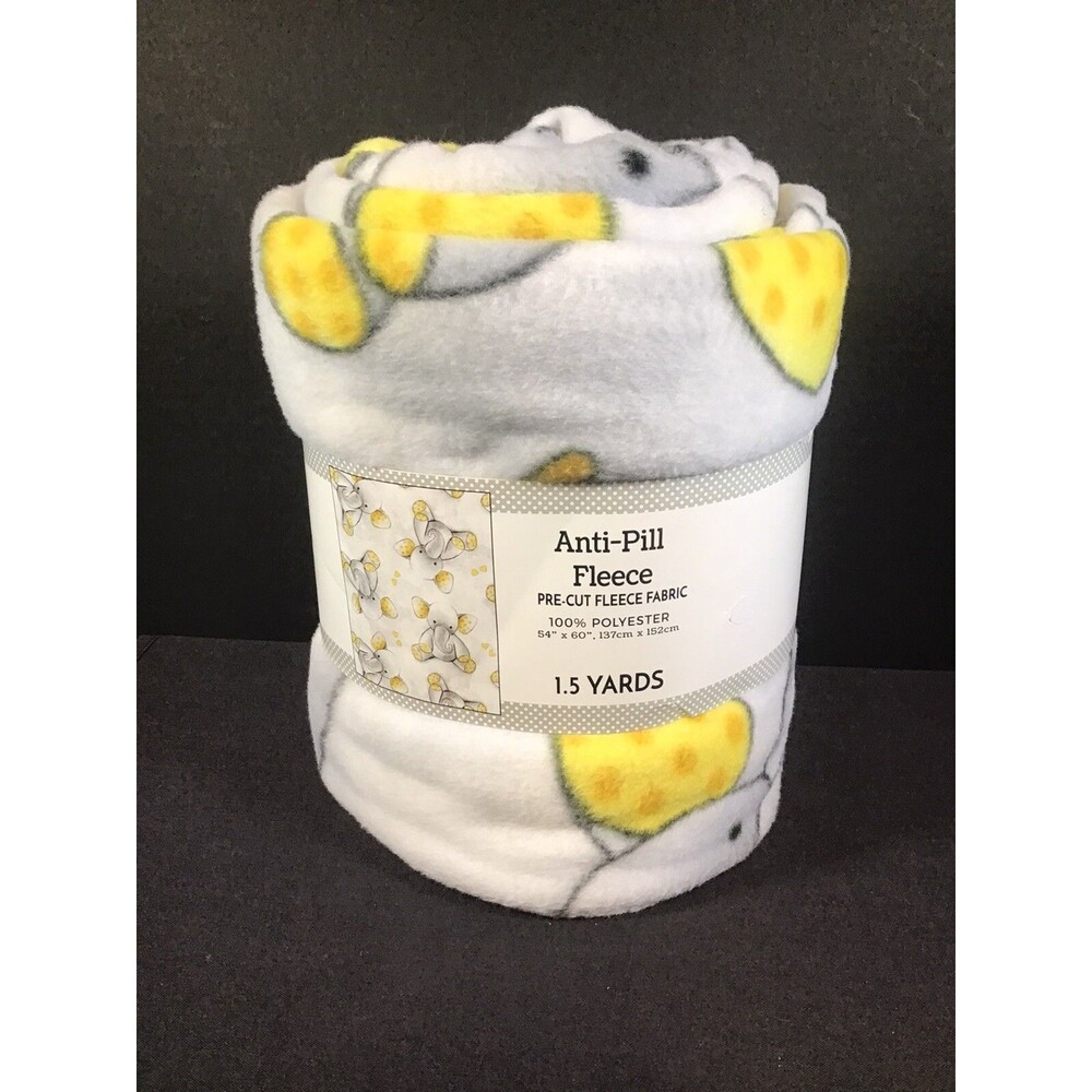 David Textiles Anti Pill Pre Cut Fleece Fabric Blanket 54" x 60" Elephants New